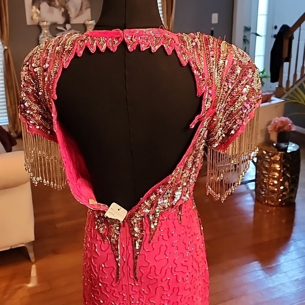 Vintage alyce designs sequin dress sz 6 - Picture 5 of 7